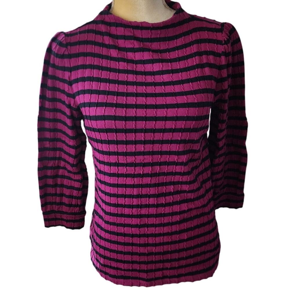 Talbots Women's Purple Ribbed Sweater Shirt Size XS